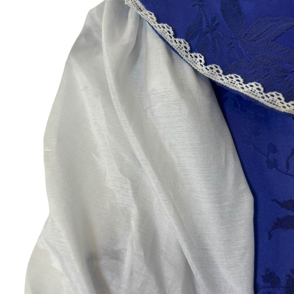 Vintage Gunne Sax Purple White Lace & Denim Prairie Style Dress Girls 11/12 - Picture 3 of 6